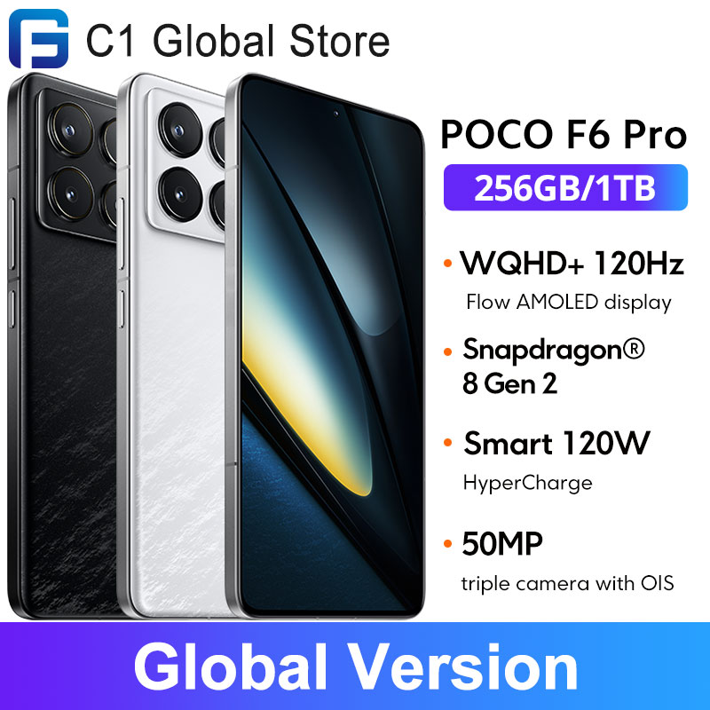 Smartphone POCO F6 Pro 5G versão global Snapdragon ®   8 Gen 2 6,67'' Fluxo 120Hz AMOLED DotDisplay 120W Carga NFC