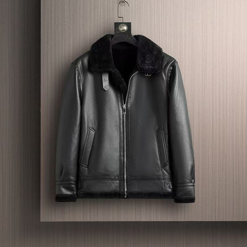 Herren Winter Wildleder Freizeitjacke mit Kunstfell, Allzweck-Warme Jacke