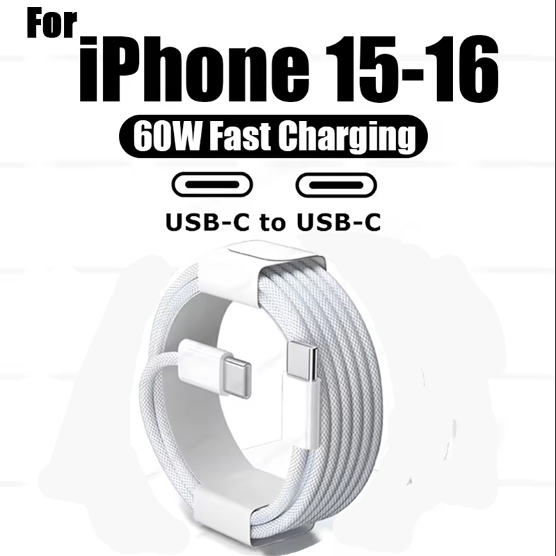 オリジナル PD 60 ワット急速充電器 6A USB C にタイプ C ケーブル Apple iPhone 15/16 プロマックス急速充電 Xiaomi サムスン S24 ケーブル