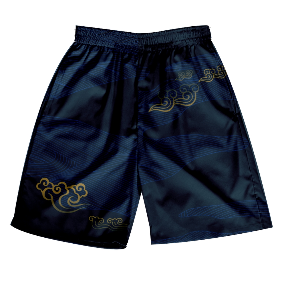 Kanagawa Wave Samurai Crane Pattern Sport Running Short Pants Swimming Trunk Pants Quick-drying Movement Surfing Shorts Swimwear