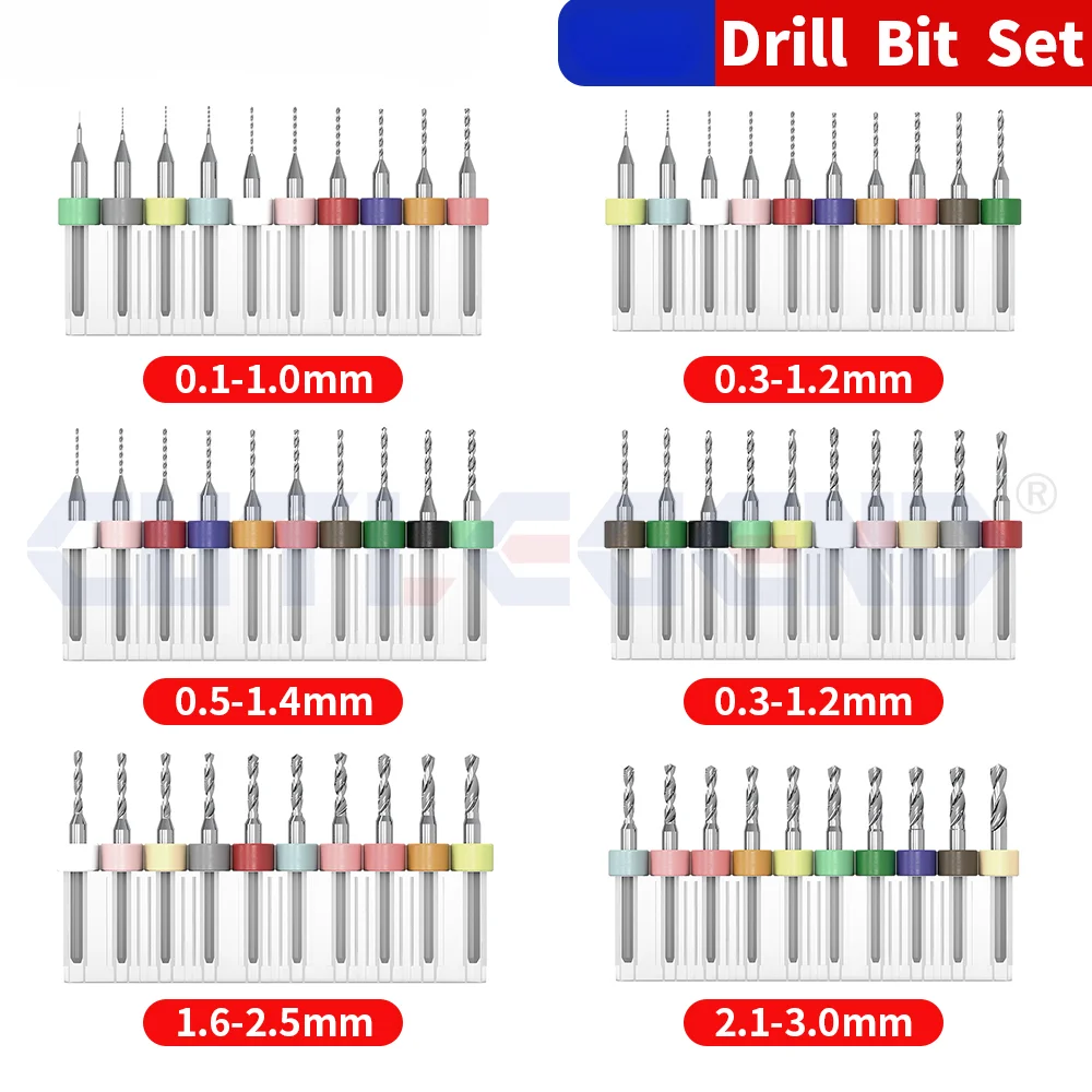 10pcs PCB Mini Drill Bit Carbide for Print Circuit Board CNC Drill Bits Machine engraving micro drill bit hand twist drilling