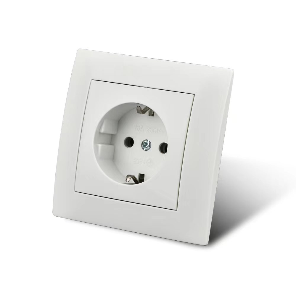 WESA Gniazdo elektryczne 16A Standard UE Gniazdko elektryczne Standardowe wtyczki ścienne uziemienia 86 mm * 86 mm Białe ognioodporne tworzywo sztuczne