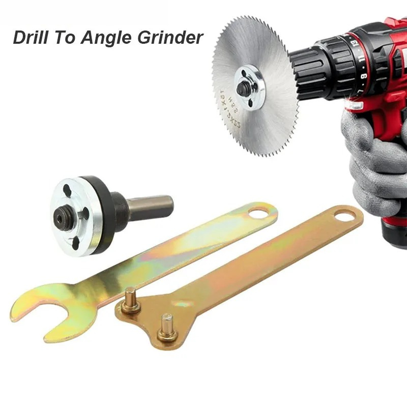 Angle Grinder Adapter For Electric Power Drill Converter Attachment Flange Nut Parts Set Connect Rod Disc Wheel Arbor Mandrel