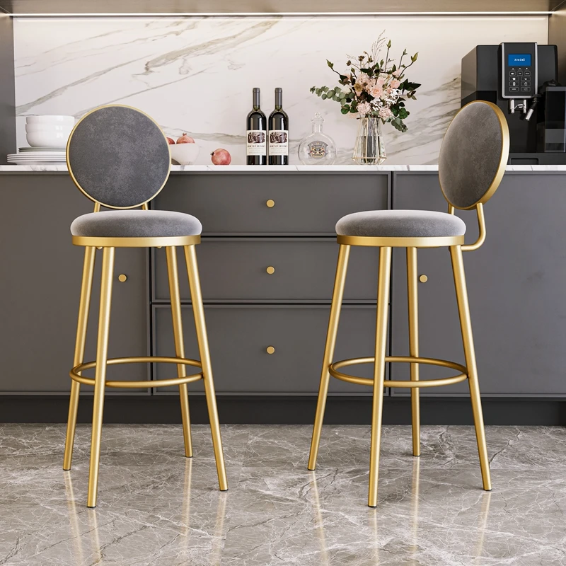 Sillas de Bar de lujo nórdicas, Taburete alto para exteriores, comedor, sala de estar, muebles de Bar, SR50BC