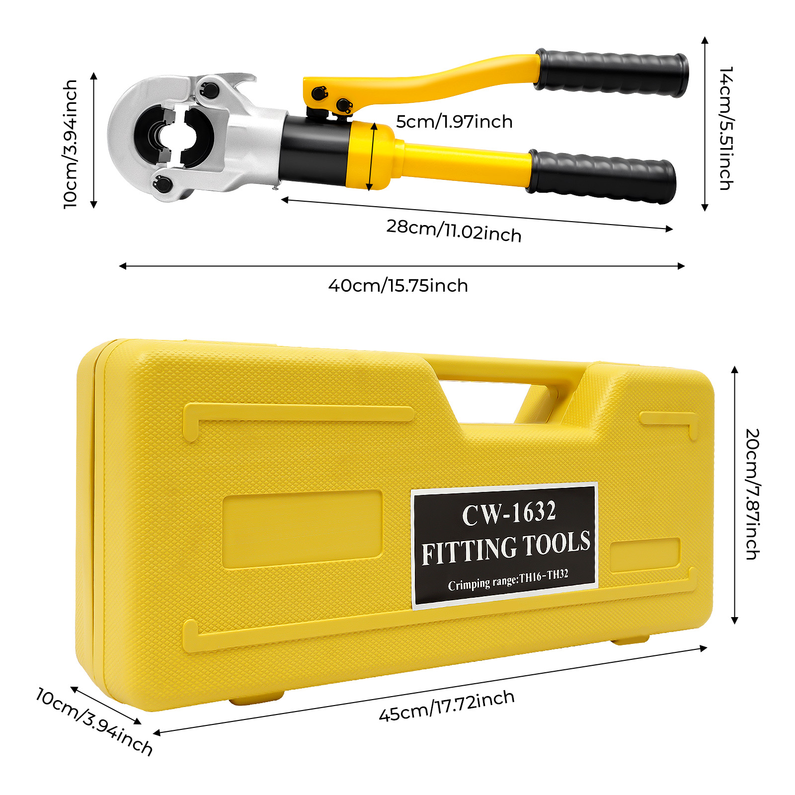 Ferramenta Hidráulica de Crimpagem de 8 Toneladas para Tubos PEX com 4 Matrizes de 16-32mm, Ferramenta de Crimpagem com Catraca para Tubos de Alumínio PEX PB, Ferramenta Manual