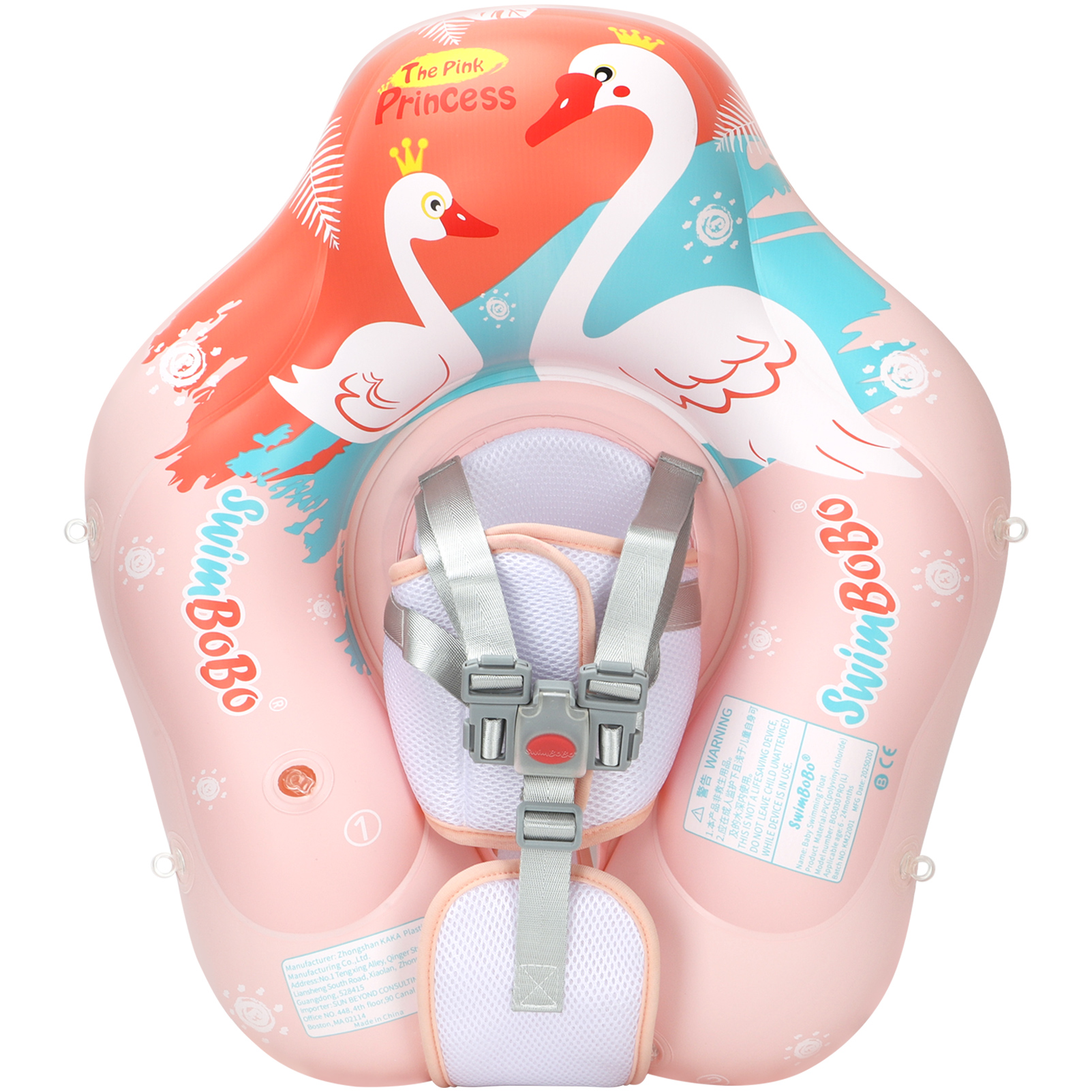 Swimbobo novas atualizações malha mais segurança macio ventilar assento bolso bebê inflável natação flutuante crianças anel círculo brinquedos de verão