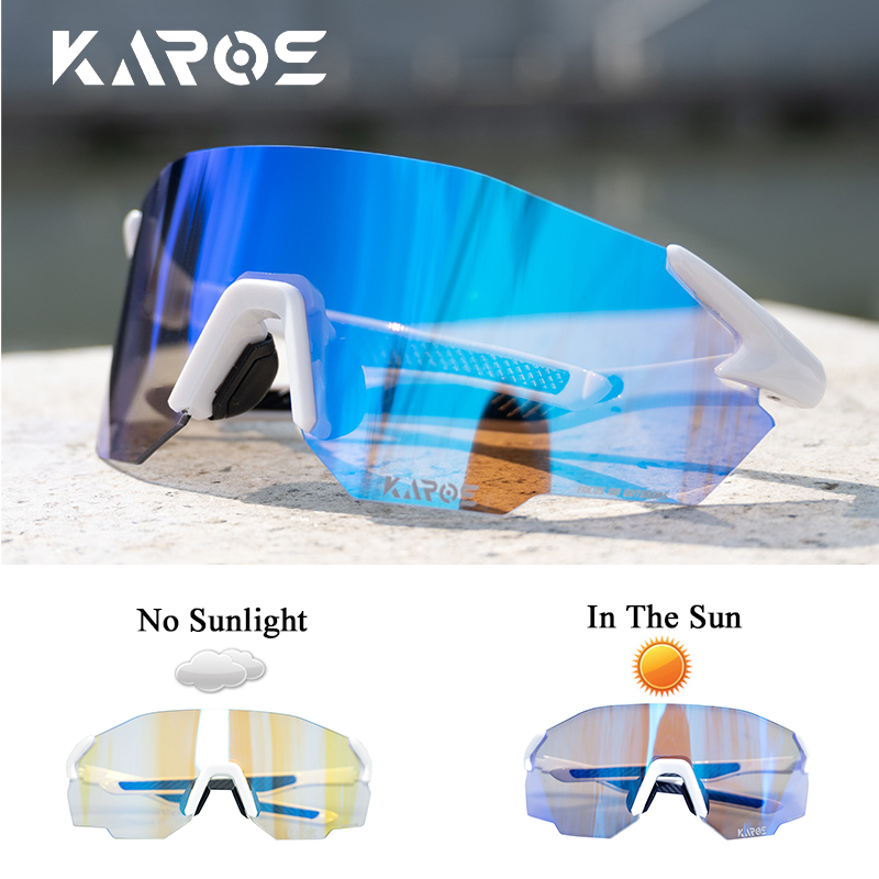 KAROS gafas fotocromáticas para ciclismo MTB, gafas para bicicleta de carretera, gafas de sol para deportes al aire libre para hombres y mujeres, lentes ajustables para bicicleta K01