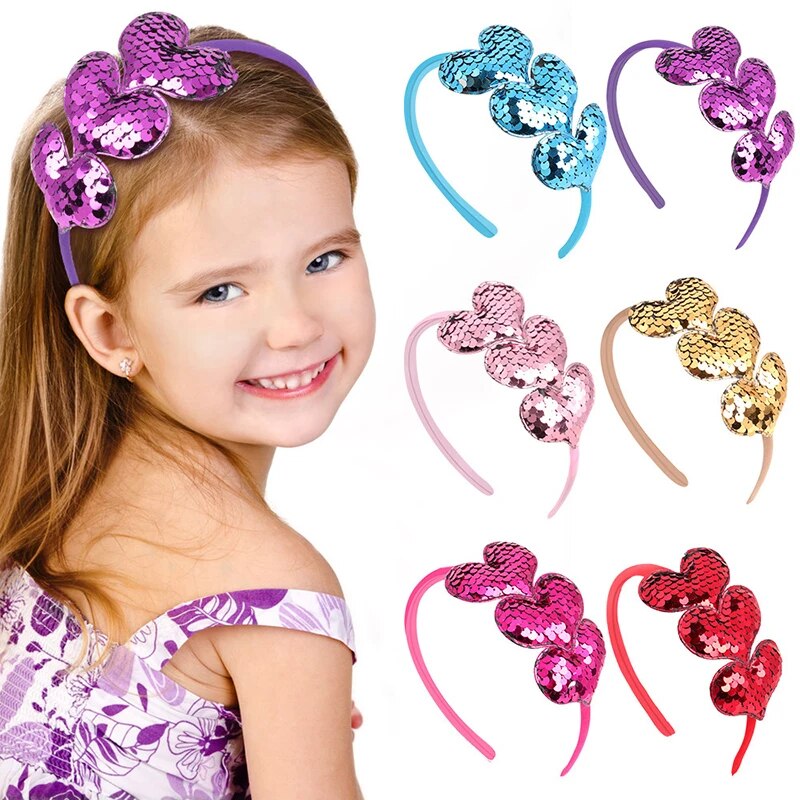 Tiara colorida em forma de coração para bebê, acessórios simples e elegantes para cabelo de menina