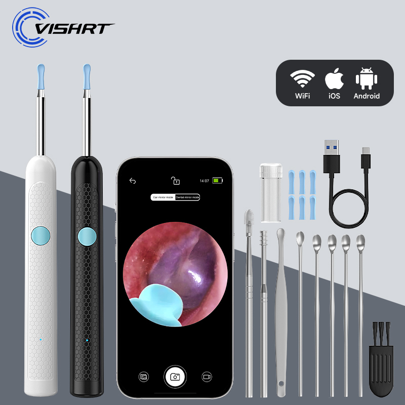 Caméra otoscope visuelle WiFi Ultra mince 4.2mm 1080P pour téléphones iOS/Android caméra d'inspection endoscopique sans fil pour sélecteur d'oreille