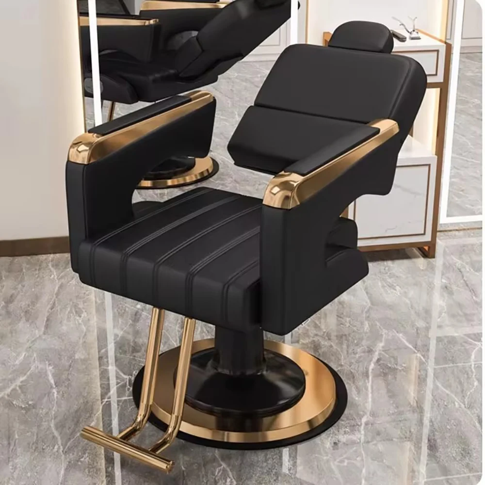 Luxury Personalized Chair Barber Classic Hydraulic Reclining Release Salon Chair Leg Rest Professional Barberia Furniture