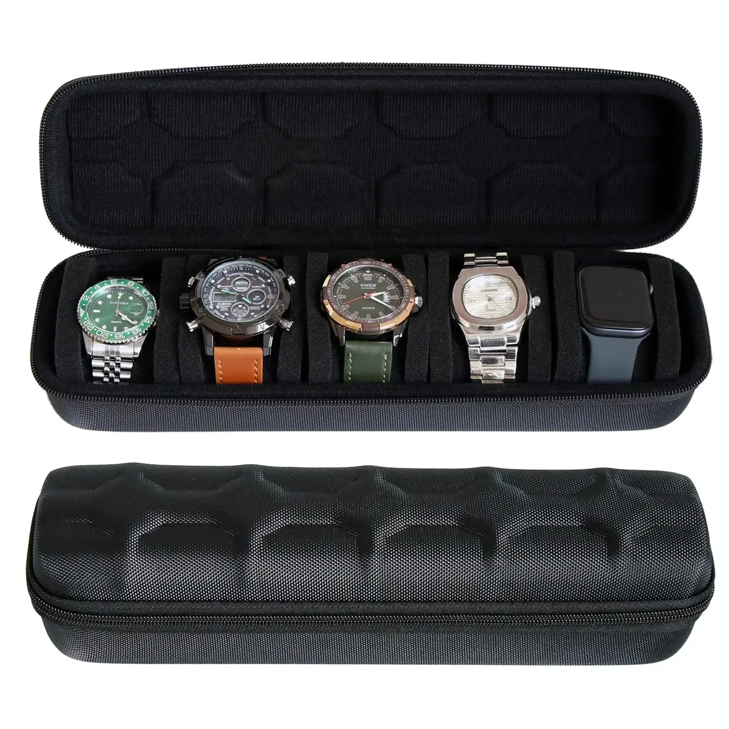Organizzatore di scatole per orologi per uomo o donna, custodia da viaggio per orologi, supporto per display portatile per orologi da polso e orologi intelligenti