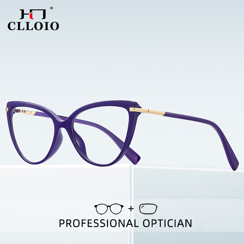 CLLOIO Luxe Leesbril voor Vrouwen Veelzijdige Cat Eye Anti Blauw Licht Bijziendheid Bril Verziendheid Optische Brillen Frame 2098