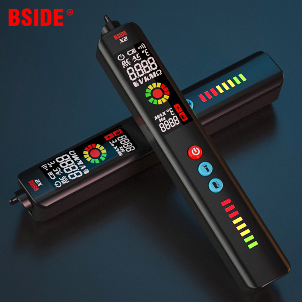 BSIDE. Новый детектор напряжения тестер X1 X2 умный мультиметр Бесконтактный инфракрасный термометр EBTN дисплей живой провод NCV тестовый карандаш