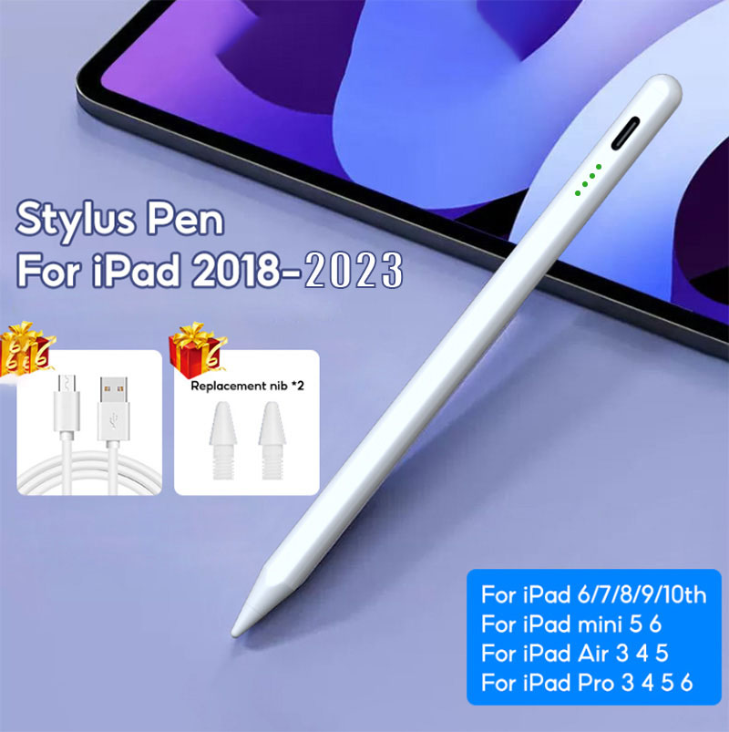 Palm-Rejection iPad Stylus Stift mit LED-Batterieanzeige, kompatibel mit Apple iPad 2018-2023, Alternative zum Apple Pencil