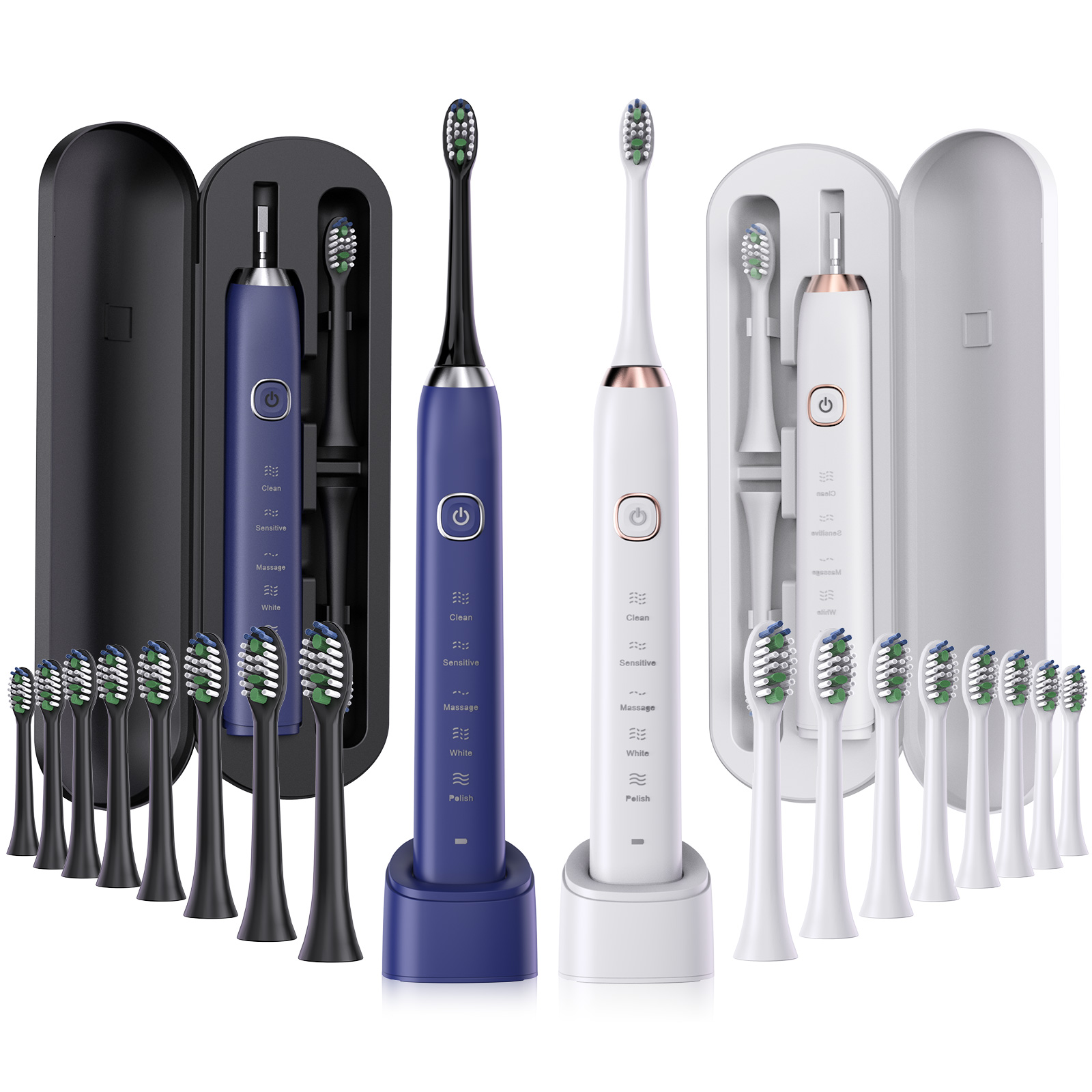 Sonic escova de dentes elétrica inteligente ultra sônica dental clareamento dos dentes recarregável adulto escova sarmocare s100 with8 cabeça da escova