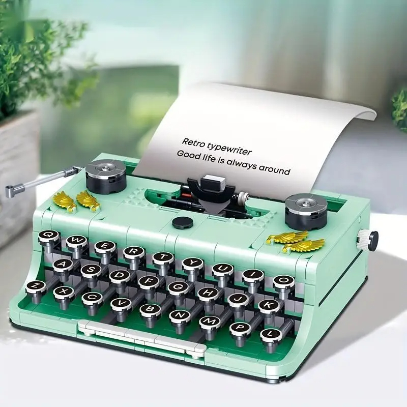 Bloques de construcción de máquina de escribir, 820 Uds., ideas creativas clásicas, máquina retro, microbloques de construcción, juguete para adultos, jóvenes, regalos navideños