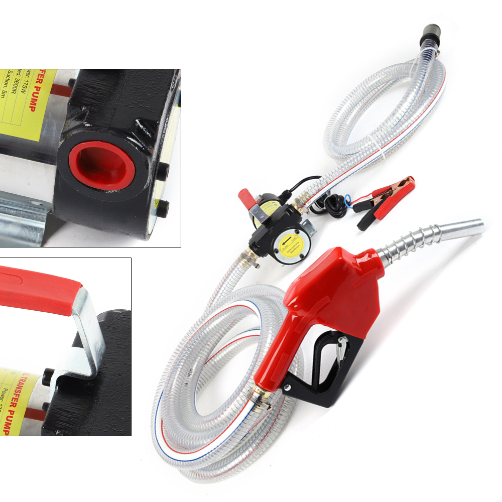 Pompa minyak bahan bakar Diesel 12V/230V, pompa minyak otomatis Pistol 175W/550W/150W/200W 50L/60L/menit