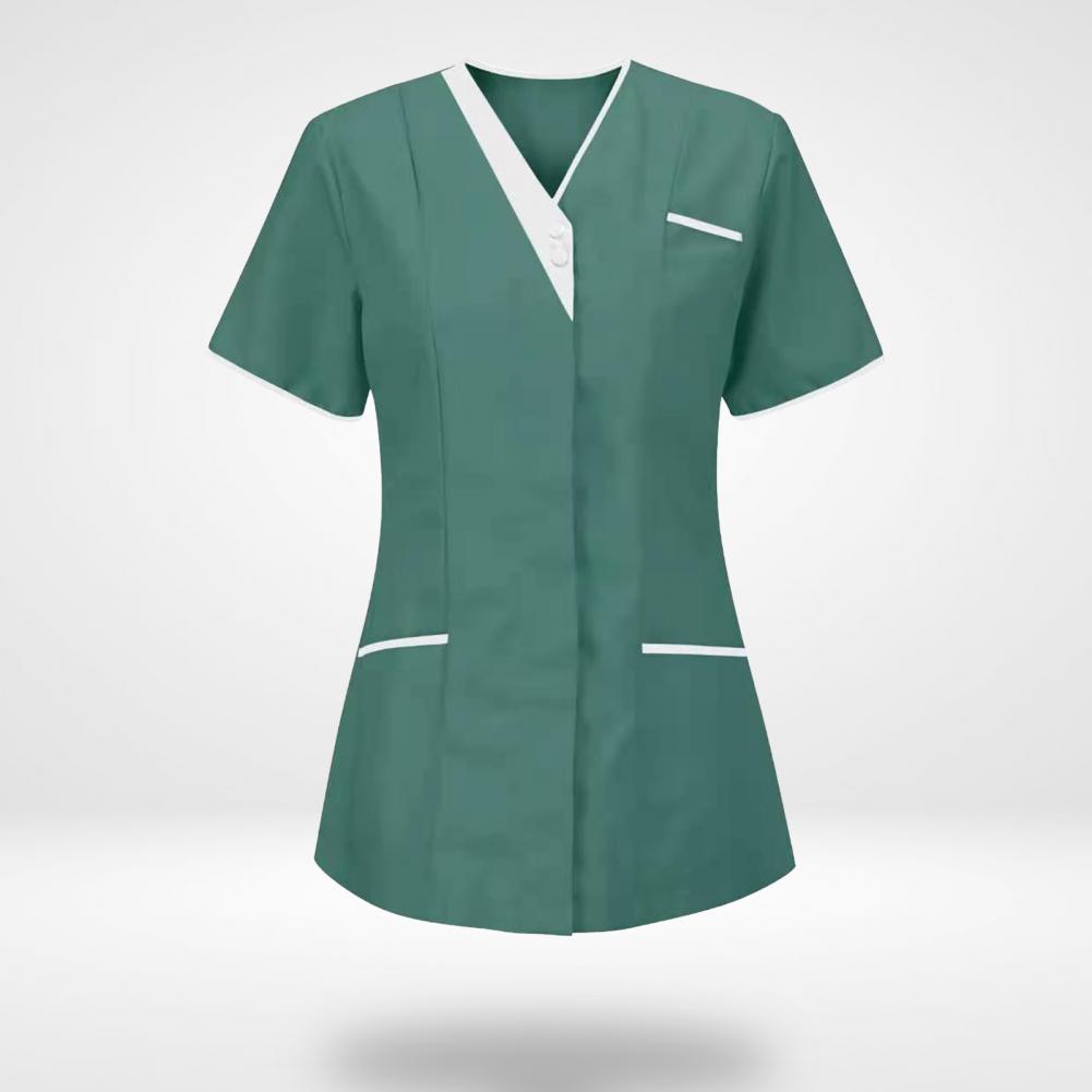 2025 uniforme para enfermería, camiseta de verano para mujer, botones con cuello en V, uniforme de trabajo para enfermera, camiseta, uniforme médico de Hospital
