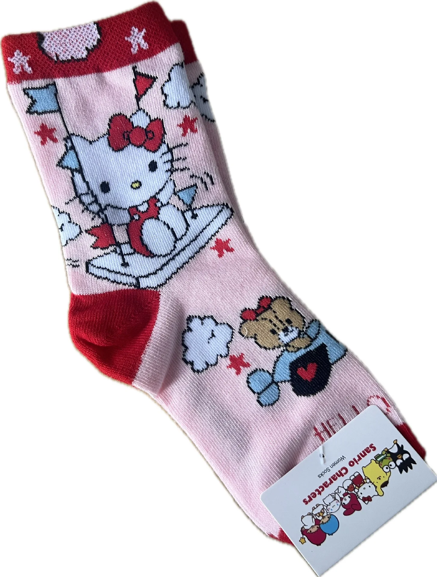 ใหม่ Hello Kitty ถุงเท้า Sanrio อะนิเมะ Kuromi ฤดูใบไม้ร่วงและฤดูหนาวหวานในหลอดถุงเท้าการ์ตูนน่ารักสาวผ้าฝ้ายถุงเท้าอุ่น