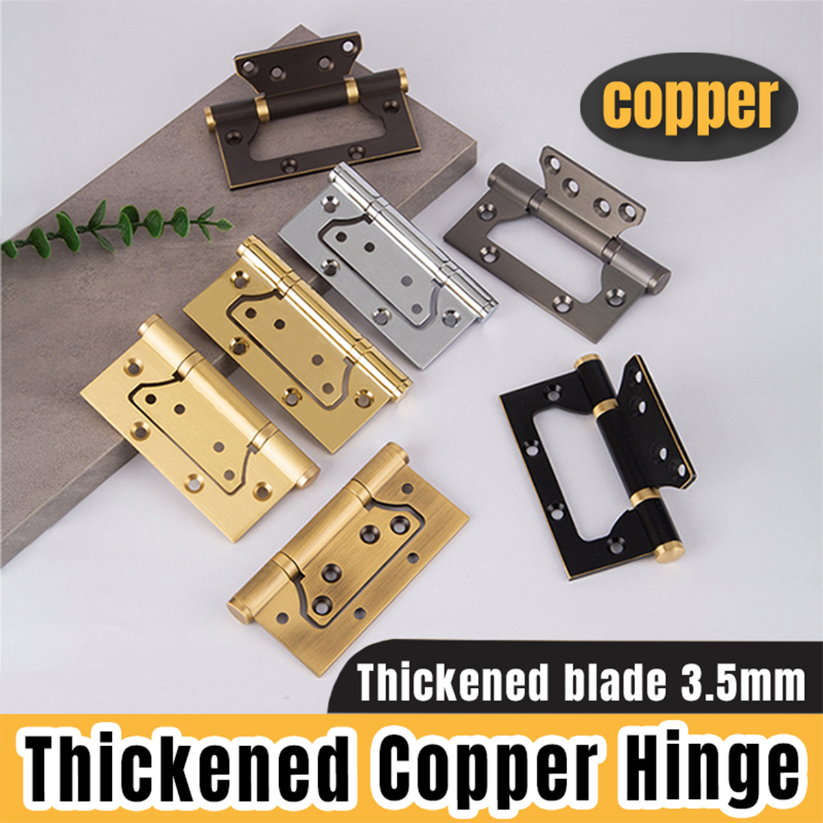 Dobradiça de cobre 3,5 mm com rolamento oculto Dobradiça Stealth Free Door Cabinet Hardware
