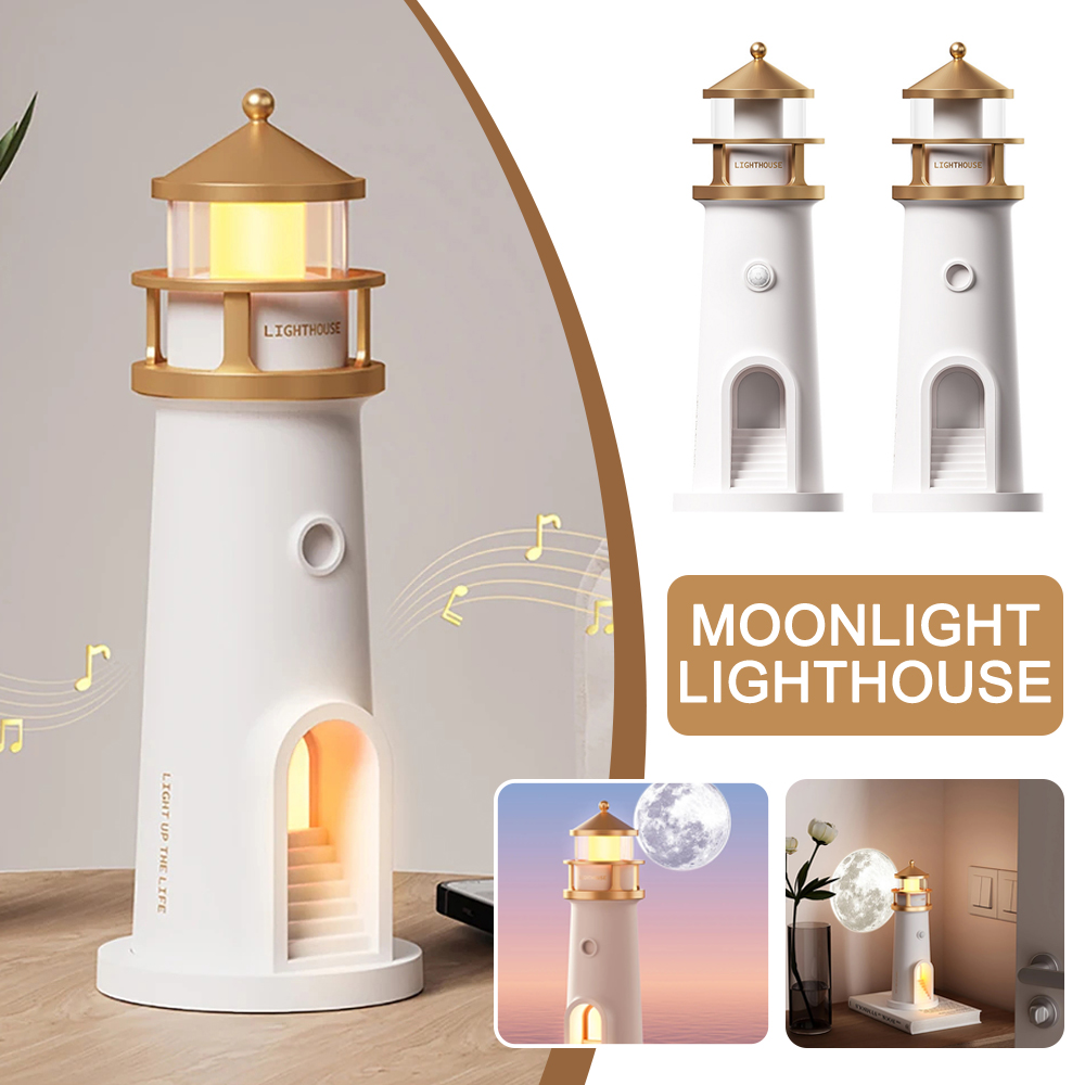 Mond Projektion Leuchtturm Nachtlichter Bluetooth Musik Wiedergabe Motion Sensor Desktop Dekor Nachtlichter Weihnachts geschenk