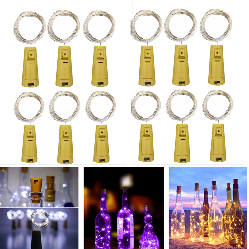 5 pièces barre LED bouteille de vin liège chaîne lumières vacances décoration guirlande fée lumières noël fil de cuivre chaîne lumières