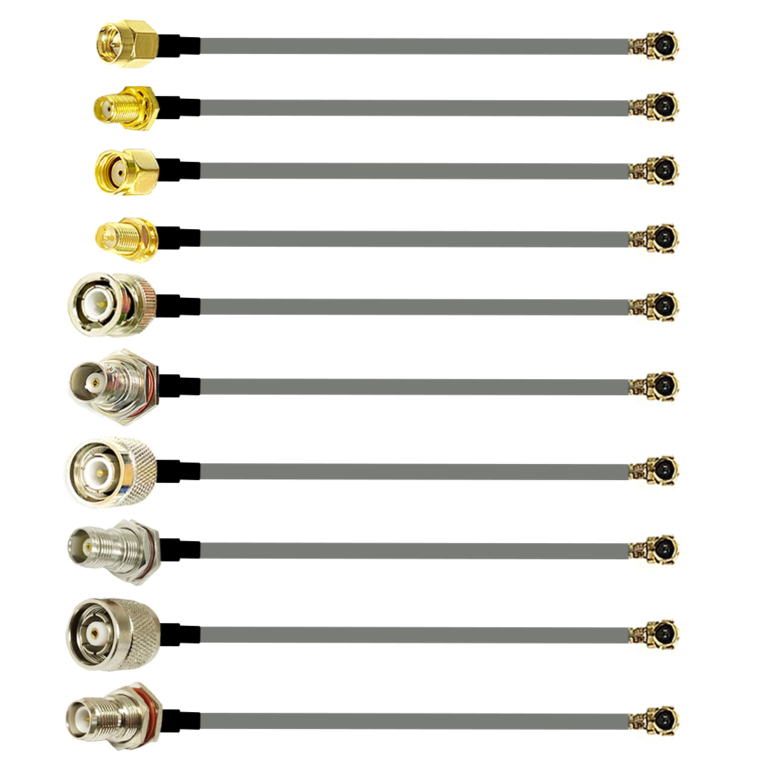 U.FL naar SMA/BNC/TNC Mannelijke Vrouwelijke 1.13mm Pigtail Kabel voor PCI Wifi Kaart Draadloze Router Uitbreiding NIEUWE Groothandel