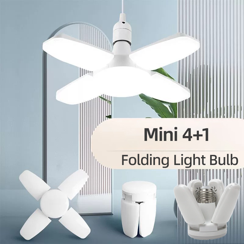E27口金扇形折りたたみ式28W LED電球AC220V/110V変形可能、家庭用シーリングライト、倉庫、ガレージ用、白色光6500K電球