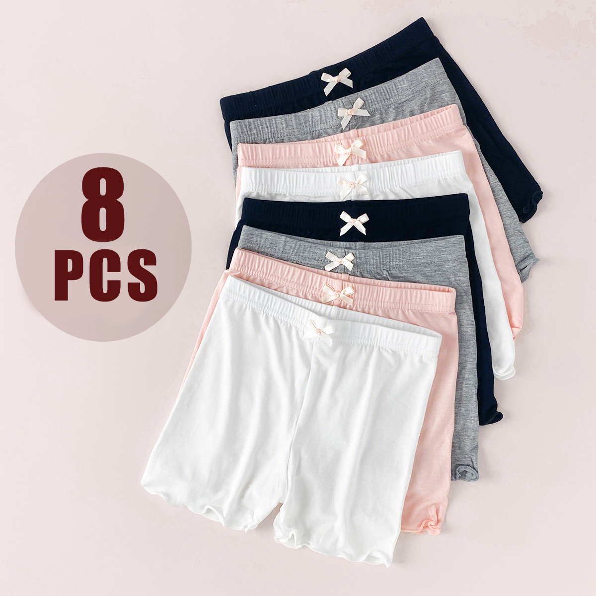 8 Peças de Leggings para Bebês e Crianças, Meias Calças para Meninas, Adequadas para Primavera e Verão, Leggings Antiderrapantes com Laço Simples e Elegante