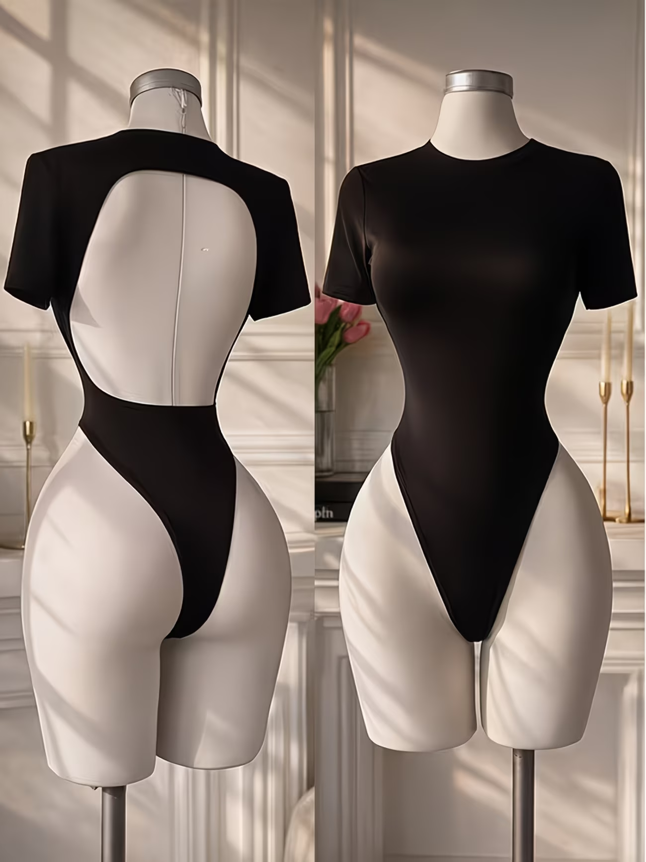 Women's High-Quality Backless Bodysuit Basic Solid Color Comfortable Fit Underwear