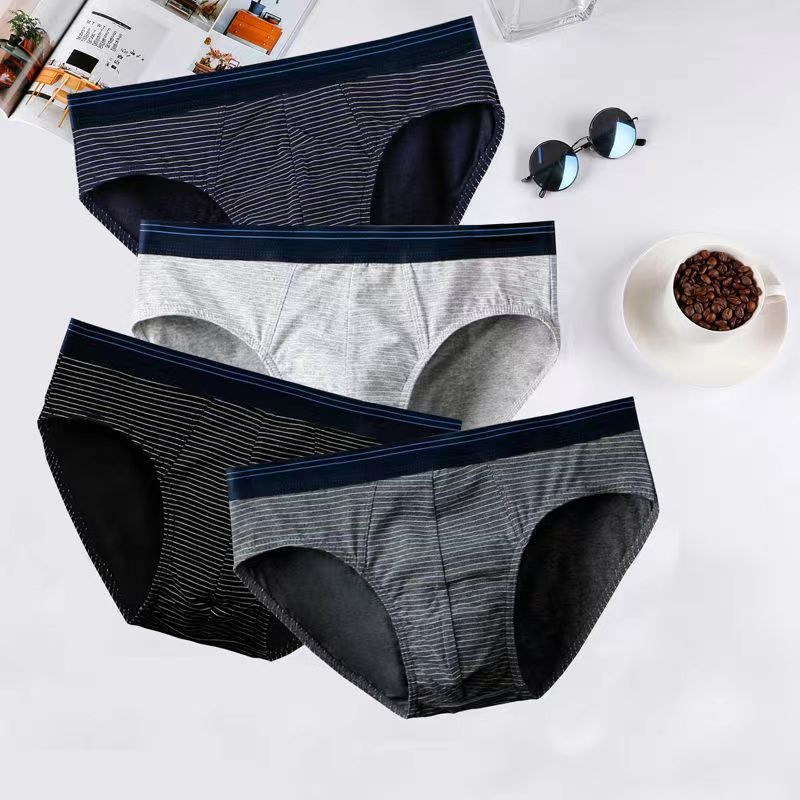Conjunto de 4 Peças de Cuecas Sexy para Homens, Calcinhas de Algodão Confortáveis, Lingerie Masculina Respirável