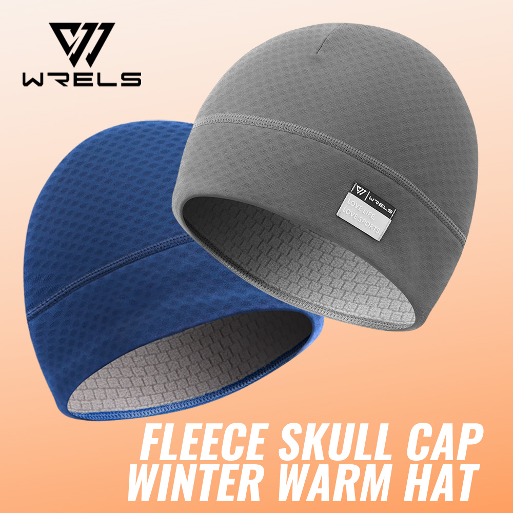 WRELS Beanie for Men Women Soft Lightweight Running Beanie Hat Absorb Sweat Running Skull Cap Winter Fleece Lined Beanie Hat