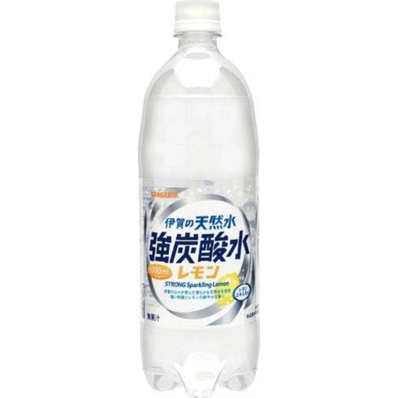 三階利伊賀天然水、強炭酸レモンPET、1L×12本、送料無料