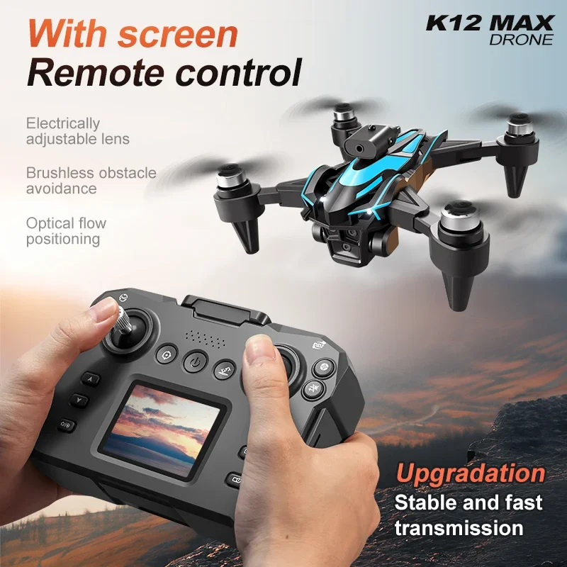 Nuevo K12 2 batería Max pantalla controlada versión 4K HD cámara sin escobillas Drone evitación de obstáculos plegable Quadcopter Dron RC juguete