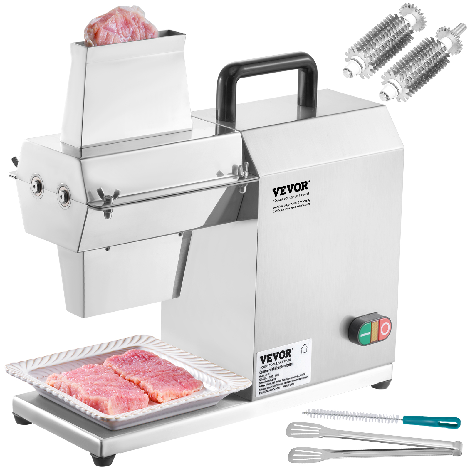 SucceBuy 17 pouces 54 lames attendrisseur de viande Commercial 450W attendrisseur de viande électrique Machine pour porc poulet poisson
