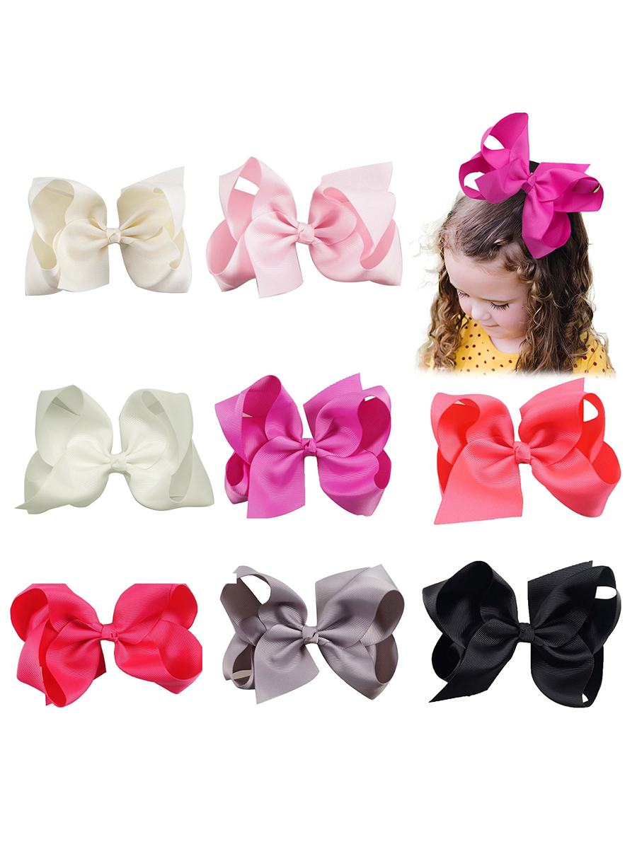 Clipes de cabelo artesanais para meninas, arcos sólidos, fita de grosgrain, presilhas infantis, acessórios boutique, nova moda