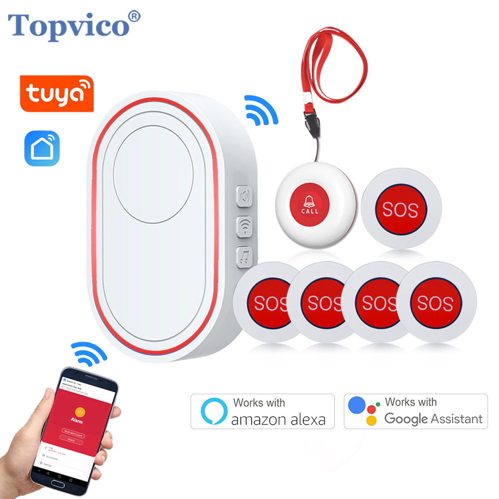 Тревожная кнопка Topvico с Wi-Fi для предотвращения падения для пожилых людей с деменцией RF433mhz