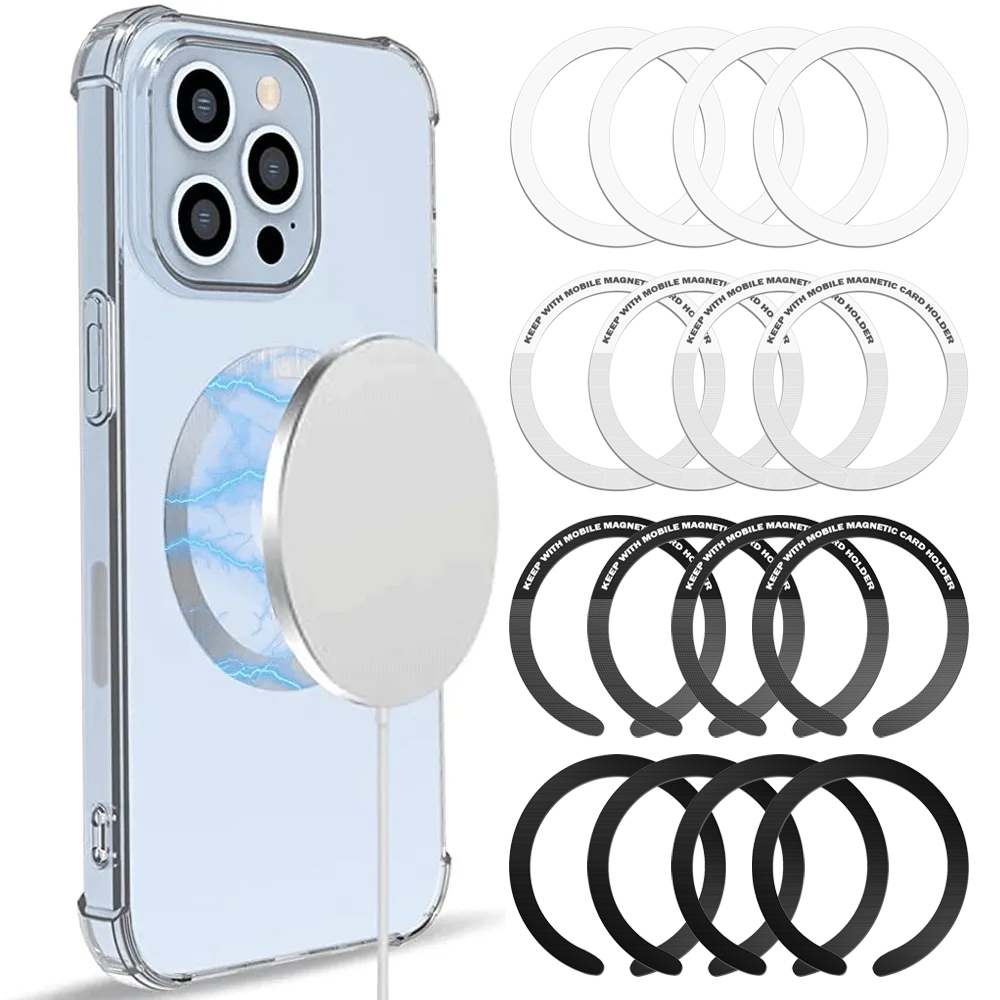 Pegatina de anillo magnético de Metal para Magsafe iPhone 14, 13, 12, Samsung, Xiaomi, carga inalámbrica Universal, parche de placa magnética fuerte