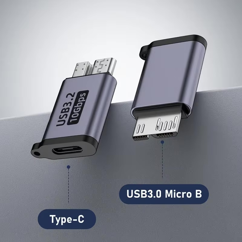 USB C 3.0 ไมโคร บี ชาย ถึง ประเภท ซี หญิง อะแดปเตอร์ ประเภท-C ถึงไมโคร บี คอนเนคเตอร์สำหรับแล็ปท็อปฮาร์ดไดรฟ์ภายนอกดิสก์บ็อกซ์ซัมซุง เอส 5