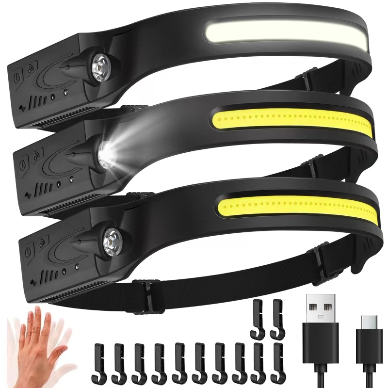 230° helles LichtCoB LED Sensor StirnlampeTragbare WerkzeuggellbUSB aufladbarOutdoor Camping Angellampe6 Stile