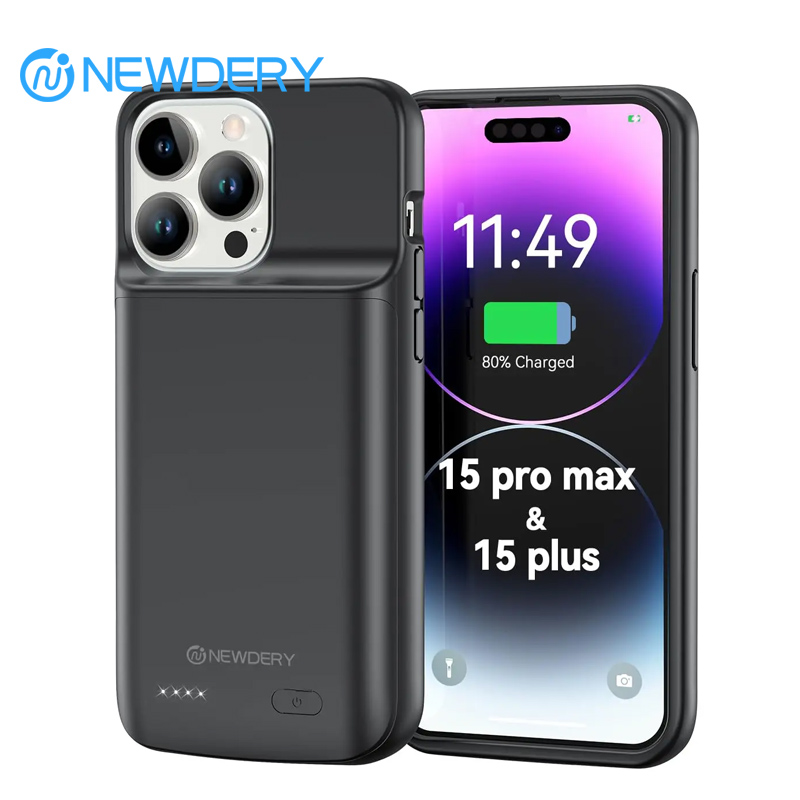 Casing baterai baru untuk iPhone 15 Pro Max/iPhone 15 Plus casing pengisi daya diperpanjang isi ulang portabel casing pengisi daya