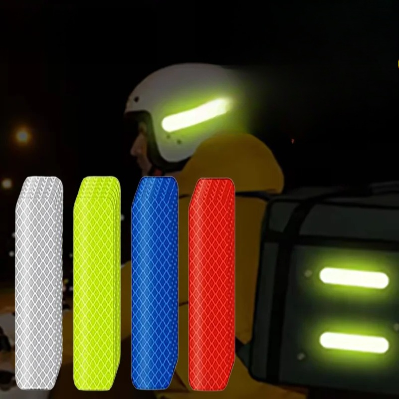 50/10PCS Helmet Safety Warning Reflective Stickers Strip Waterproof High Visibility Reflector Tape For Night Riding Walking Car
