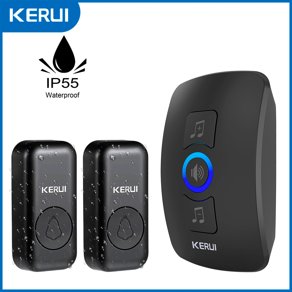 KERUI-timbre inalámbrico impermeable para exteriores, timbre de puerta inteligente para el hogar, melodías de bienvenida, campanas LED, Flash de seguridad, volumen ajustable