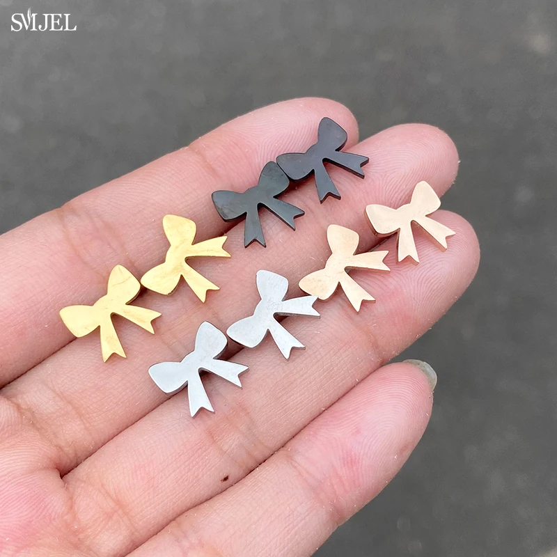 Boucles d'oreilles coréennes Bowvétérans t Stud pour femmes, boucles d'oreilles pendantes d'oreille de tempérament, bijoux de fête pour filles, noir