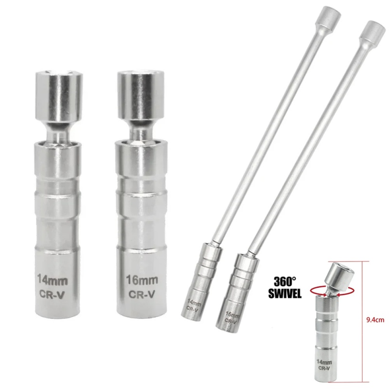 14 mm 16 mm bougieverwijderingsgereedschap Moersleutel Magnetische huls 3/8-inch 12-punts draaibare kaarssleutel 16 mm magneet Trek bougies uit