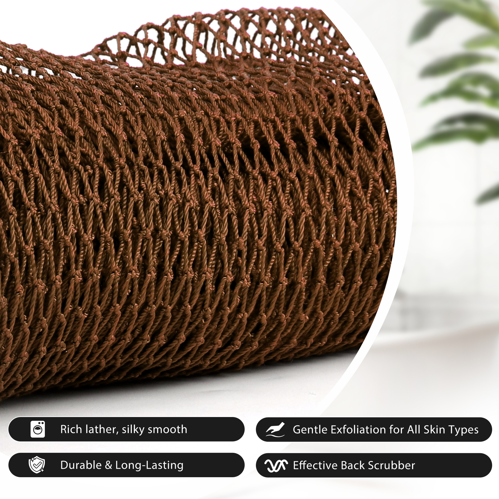 African Net Sponge - 2 Pieces Exfoliating Scrubber for All Skin Types, Bath Sponge soap body wash shower gel body scrub