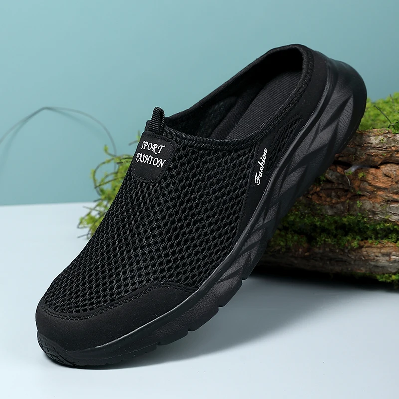 MAEDEF ฤดูร้อนกลางแจ้งคุณภาพสูง Anti-SLIP Men รองเท้าใหม่ 2024 ตาข่าย Breathable นุ่มสบายรองเท้าแตะด้านล่างแบน