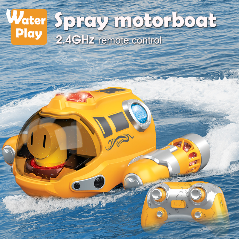 2,4 GHz Fernbedienung Motorboot Wasserdicht Spray Schwimmbad Baden RC Steamboat Spielzeug Für Jungen Und Mädchen kinder Geschenk