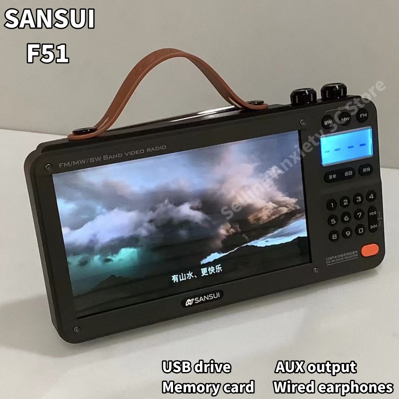 SANSUI-Hautréusportables à écran haute définition, BT multifonctionnel, radio FM numérique rétro, lecteur MP3, USB, TF, statique, F51
