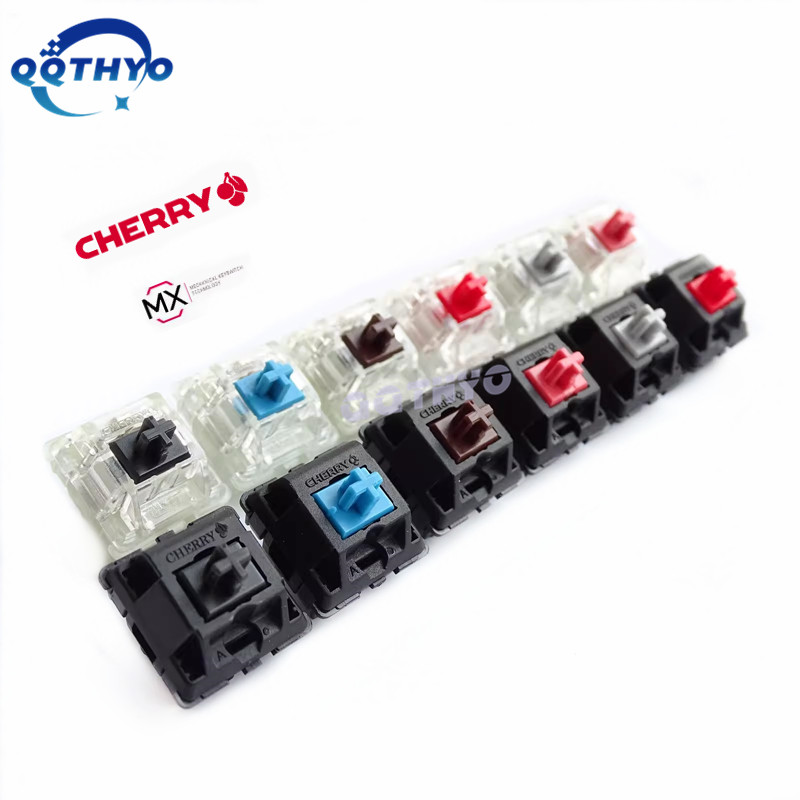 Оригинальные механические переключатели клавиатуры Cherry MX в Германии, серебристый, красный, черный, синий, коричневый, линейный тактильный, прозрачный RGB-переключатель, 3-контактный вал